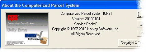 Current Version and Service Pack for the Computerize Parcel System (CPS)...